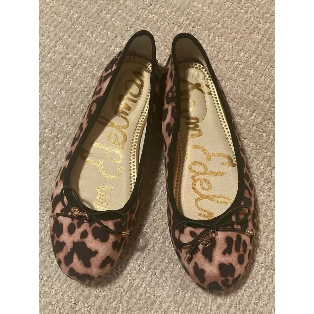 Sam Edleman Leopard Animal Print Ballet Flats Photoshoots! ~ Size 2 Big Kid